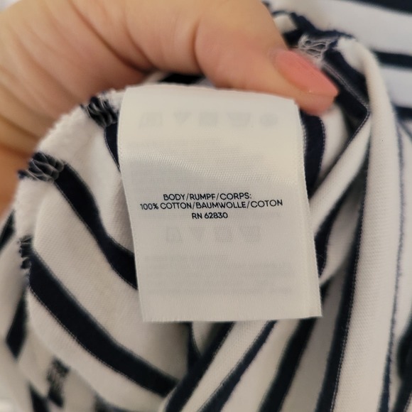 Lands End Cotton Jersey Sleeveless Swim Cover-Up Striped Dress Small - Picture 6 of 6